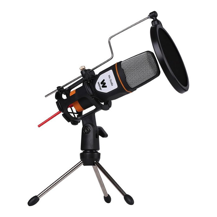 Woxter Mic Studio Micrófono de Condensador Negro con Trípode Woxter Mic Studio Micrófono de Condensador Negro con Trípode